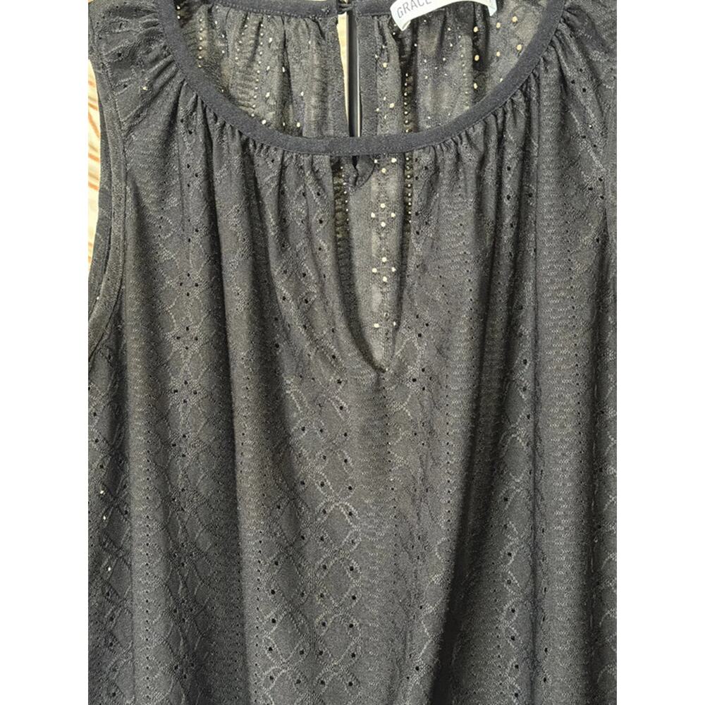 3 for $9 Grace Karen black eye blouse EUC s 2483 - Picture 2 of 6